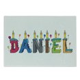 thumbnail image 1 of Daniel Cutting Board, Grooving Cheerful Male Name with Happy Occasion Birthday Theme Bite Marked Cake, Decorative Tempered Glass Cutting and Serving Board, Small Size, Multicolor, by Ambesonne, 1 of 1