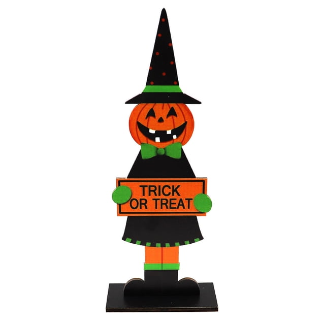 Toystoory Decoración de de madera, cartel decorativo de calabaza de Halloween, suministros para el hogar con soporte para jardín, recuerdo de Kits de decoración para fiestas Tipo 28