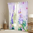 thumbnail image 3 of Feelyou Mystic Princess Castle Curtains Pack of 2 (42x84 Each), Watercolor Floral Purple Curtains Blackout, Teens Kids Girls Women Bedroom Curtains, Window Curtains Home Decor, 3 of 6