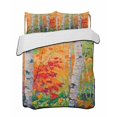 thumbnail image 2 of Quilts Twin XL Size, Modern Oil Painting Soft Comforter Bedding Set for Bed, Summer Tree Leaves Yellow Green Lightweight Quilted Bedspread with Pillow Cover(2 Pieces) for All Season, 68x98 Inch, 2 of 6