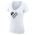 thumbnail image 2 of Women's G-III 4Her by Carl Banks  White San Antonio Spurs  Heart V-Neck T-Shirt, 2 of 3