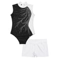 thumbnail image 3 of inhzoy Girls 2 Piece Dance Sports Outfits Gymnastics Leotard Ballet Dance Unitard with Shorts Set, 3 of 5