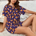 thumbnail image 4 of Logiee Candy Corn (2) Print Womens Pajamas Set,Short-Sleeve Pajama 2 Piece Sleepwear with Pockets-XX-Large, 4 of 6