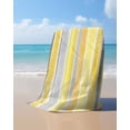 thumbnail image 4 of Yellow Nordic Style Stripes Beach Towels Oversized Super Absorbent, Yellow Gray Texture Lightweight Bath Towel Quick Dry Sets For Bathroom/Pool/Rv Camping/Beach Play/Gym Room/Picnic 23"x47", 4 of 8