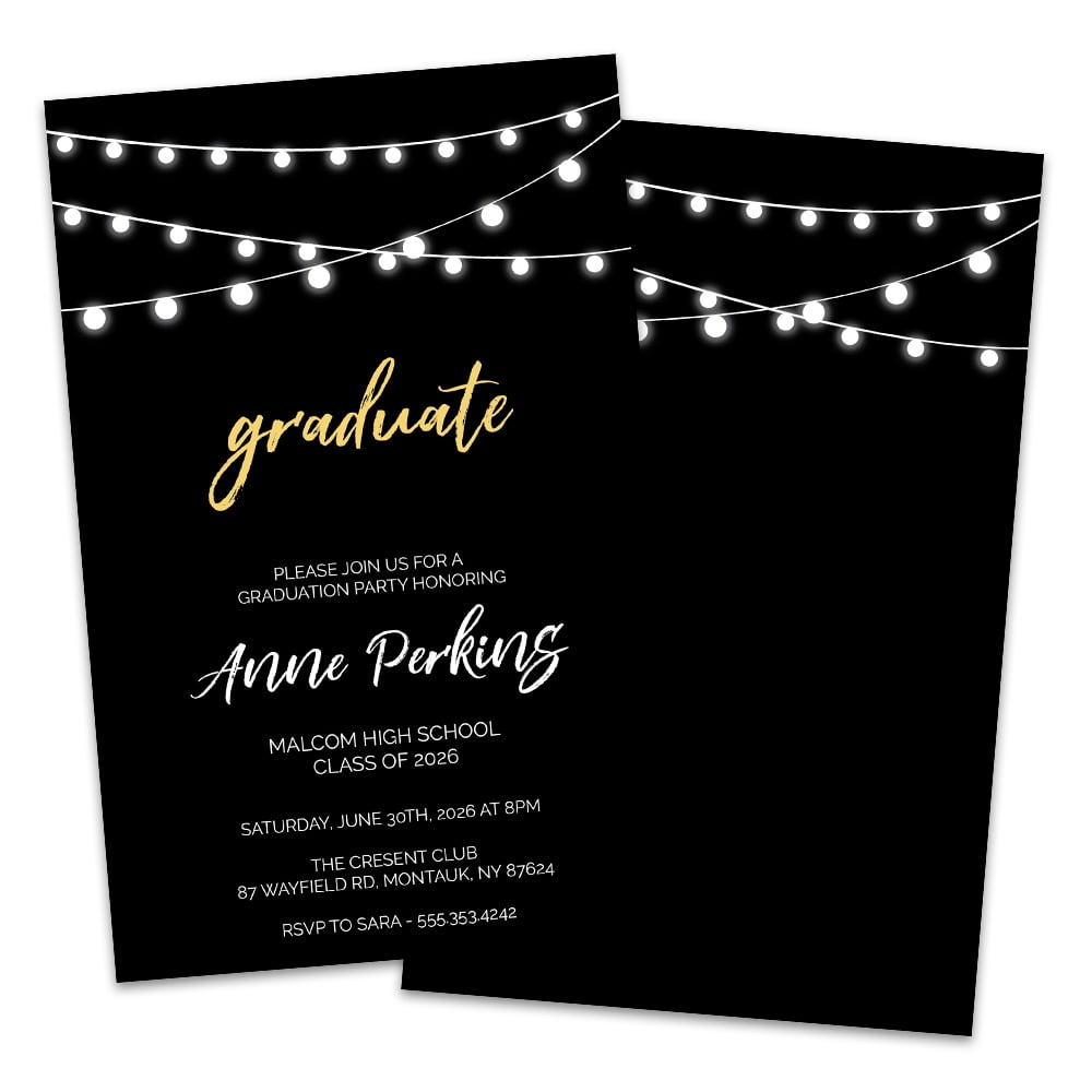 Personalized Outdoor Lights Graduation Party Invitation