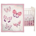 Bedtime Originals Pink/Purple Butterfly 3Piece Crib Bedding Set for Girl's Nursery with Stars