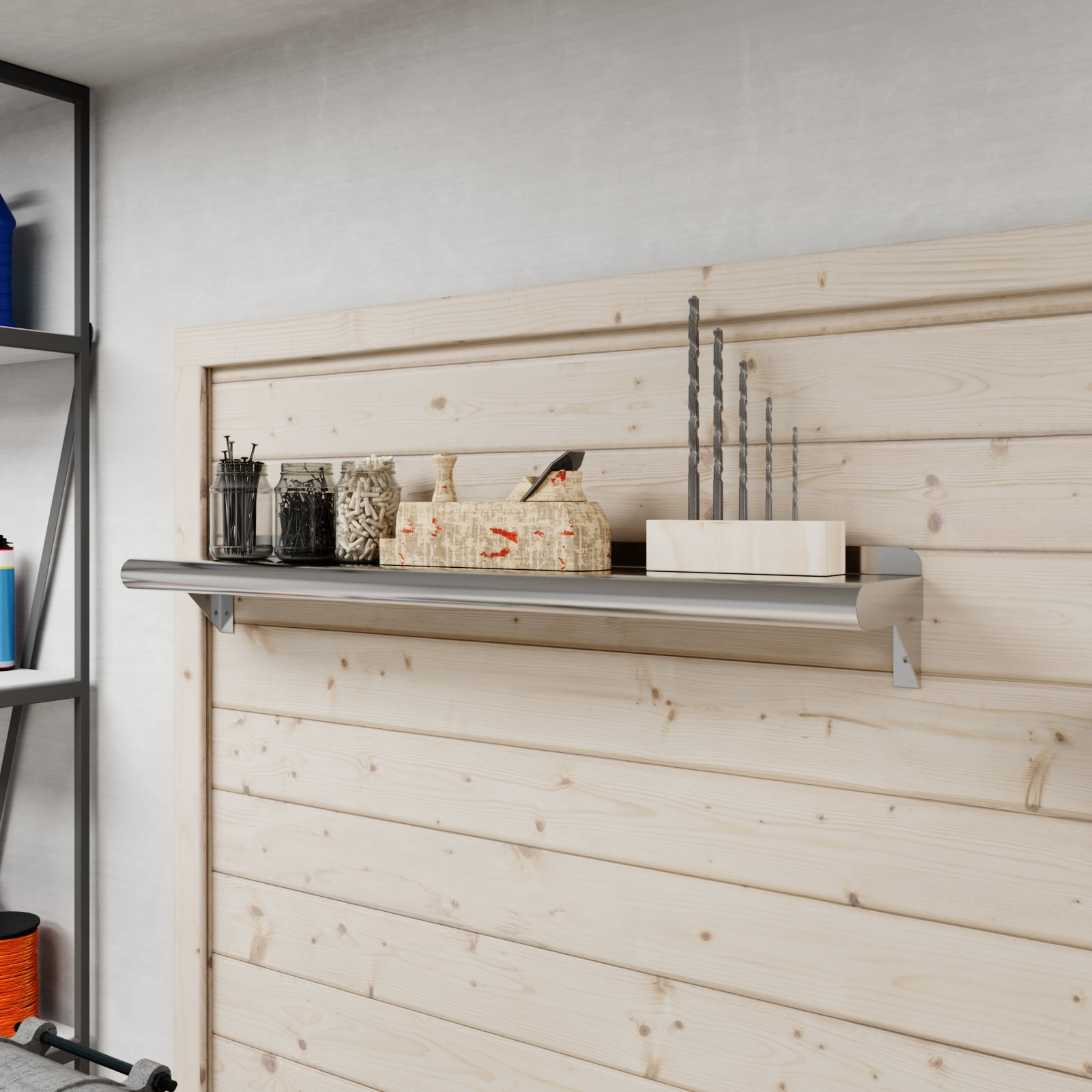 AmGood 6 in. x 36 in. Stainless Steel Wall Shelf | NSF Certified | Appliance & Equipment Metal Shelving | Kitchen, Restaurant, Garage, Laundry, Utility Room