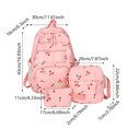 thumbnail image 4 of School Backpack Set for Girls Cute Strawberry Printed Multi Pockets Casual Daypack with Crossbody Bags and Pencil Case, 4 of 4