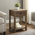 thumbnail image 2 of Walker Edison Lavinia 2-Piece Country 1-Drawer Slat Shelf Side Table Set, 2 Pack, Rustic Oak, 2 of 10