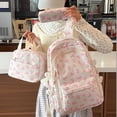 thumbnail image 4 of 2026 NEW Bow Backpack 3-Piece Set Cute College Laptop Rucksack for Women Fashion Travel Daypack Back-to-School(03_White,30cmx42cmx13cm), 4 of 7