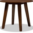 thumbnail image 4 of Baxton Studio Table à Manger Ronde en Bois de 35 Pouces de Large, Finition Noyer Brun Moderne et Contemporain, 4 of 5