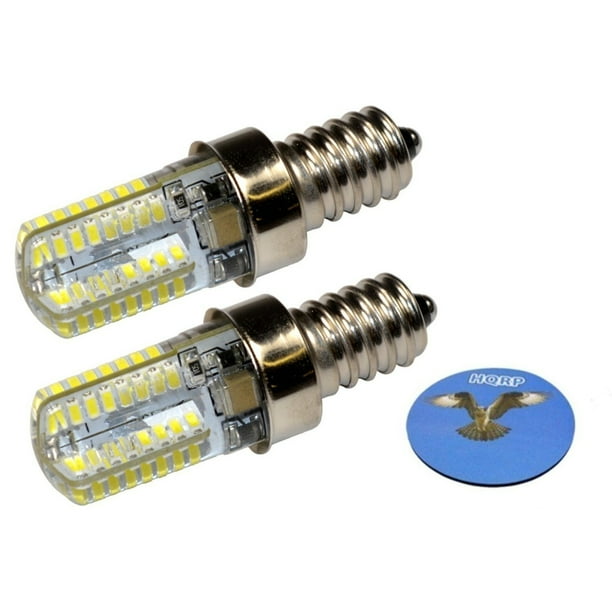 HQRP 2Pack E12 Candelabra Base 64 SMD3014 LED Bulbs AC 110V Cool White