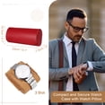 thumbnail image 2 of Estuche de viaje para relojes Uxcell para hombres, estuche de cuero para rollo de reloj, caja de almacenamiento portátil para relojes para Navidad, cumpleaños y aniversario, 3 ranuras (rojo), 2 of 7