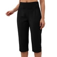 thumbnail image 5 of GEWSEY Dressy Capri Pants for Women Stretch High Waisted Crop Work Pants Summer Casual Capris Slacks Yoga Trousers Dress Pant (Black, XXXL), 5 of 6