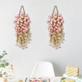 thumbnail image 4 of Djiypn 2 Pcs Artificial Hanging Flowers Fake Hanging Plants Morning Glory Flowers Vine Garland for Home Indoor Outdoor Garden Patio Yard Room Porch Wedding Decoration, 29.5in, Pink, 4 of 9