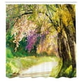 thumbnail image 3 of Ambesonne Landscape Shower Curtain, Spring Park Walkway, 69"Wx70"L, Multicolor, 3 of 5