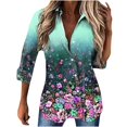 thumbnail image 1 of Ichuanyi Womens Swimsuits Clearance Women Printed Cotton Long Sleeve Tank Career Bloues Cardigan Tops Ichuanyi Ichuanyi, 1 of 5