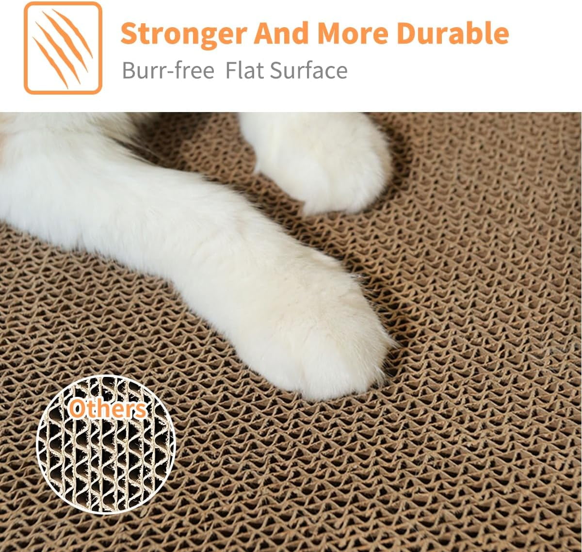 Keyrank 5 Pack XL Wide Cat Scratcher Cardboards with Box, Reversible Corrugate Cat Scratch Pad