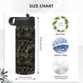 thumbnail image 4 of Yiaed Gold Gloss Outline Floral Print Water Bottle with Straw Lid, Stainless Steel Double Wall Insulated Water Bottle | Leak-Proof and Spill-Proof Water Bottle, 4 of 8