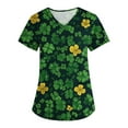 thumbnail image 4 of YOIAVAIOY Green Women's V Neck Printed Scrub Tops Plus Size St.Patrick's Day Scrub Medical Nursing Uniform S, 4 of 4