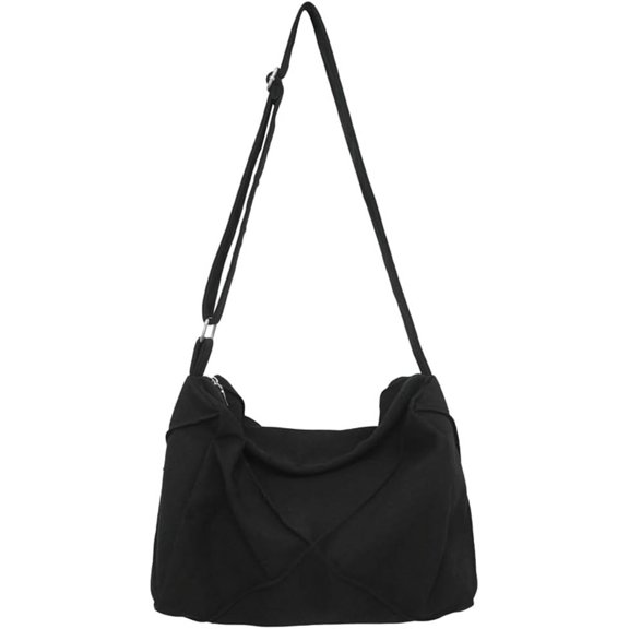 Kukuzhu Canvas Hobo Bag for Women Men Crossbody Shoulder Bag Handbag Large Totes Purse Satchele with Pure Color