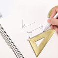 thumbnail image 4 of Retro Copper Right Angle Triangle Ruler Precision Drafting Tool, 4 of 5