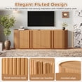 thumbnail image 3 of TV Stand for TVs up to 70",Mid Century TV Console Table with Storage Cabinets & Adjustable Shelves,Media Television Stand Entertainment Center for Living Room,Natural, 3 of 8