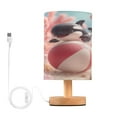 thumbnail image 2 of BZSMCE Decor Bedside Table Lamp Coral Orca Play Printed, 2 of 7