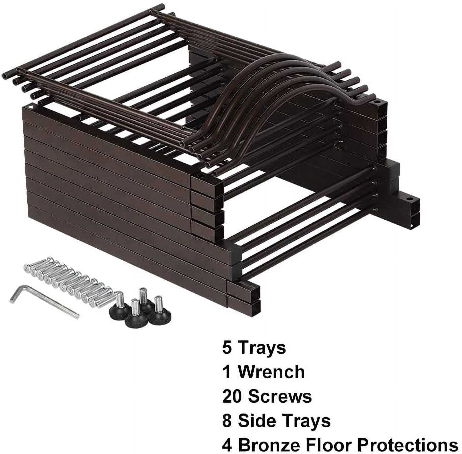5 Tier Dark Brown Water Cooler Jug Rack, 5 Gallon Water Jug Holder Heavy Duty Storage Rack