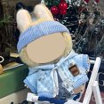 thumbnail image 4 of Doll Clothes For 17Cm Sitting Party Plushies - Random Light Blue Overalls Outfit With Accessories, Hoodie, Socks, Headband - For Collectors, , Doll Enthusiasts, 4 of 5
