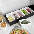 thumbnail image 3 of 6 Compartment Trays Detachable Topping Station Plastic Pizza Ingredients Condiment Dispenser Reusablestyle 1, 3 of 5