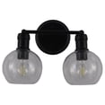 thumbnail image 2 of Chloe Lighting Oxa 14" 2-Light Metal and Glass Vanity Bath Light in Matte Black, 2 of 6