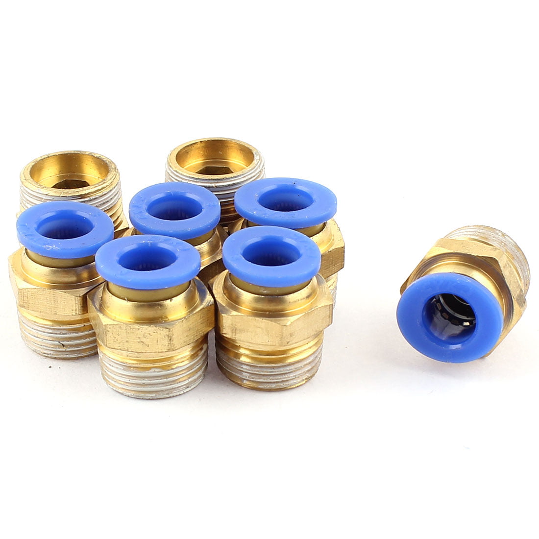 Tube OD 8mm x 3/8BSP Push In Quick Release Air Fitting Connector 5pcs 