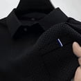 thumbnail image 5 of Men's Breeze Polo Shirts Beer Belly Breeze Short Sleeve Wear Collared Textured Shirt Stretchy Quick Dry Casual Golf for Outdoor Daily Black L, 5 of 5