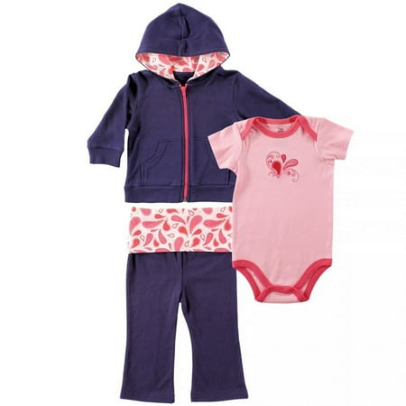 UPC: 0660168902730 | Yoga Sprout Baby and Toddler Girl Cotton Hoodie  Bodysuit or Tee Top  and Pant  Paisley Baby  0-3 Months