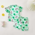 thumbnail image 6 of JUMEYU Toddler Pjs Girls Pajamas, Satin Silky Pjs Set Kids 2Pcs Button-Down Nightwear Sleepwear 3T 4T (Green,3-4 Years), 6 of 7
