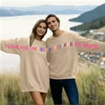 thumbnail image 2 of FAWUUDO Valentines Day Unisex Casual Pullover Sweatshirt Long Sleeve Crewneck Heart Print Graphic Couple Matching Gift Warm Comfort Khaki L, 2 of 9