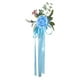 thumbnail image 1 of Silla de boda rústica con flores, decoración para pasillo de boda, banco creativo al aire libre con flores azul, 1 of 9