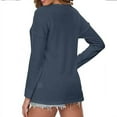 thumbnail image 2 of Women's Waffle Knit Tunic Tops Loose Long Sleeve Button Up V Neck Henley Shirts, 2 of 2