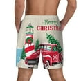 thumbnail image 3 of Kdxio Merry Christmas 1 Print Men'S Swim Trunks With Compression Liner 7 Inch Inseam Quick Dry Swim Shorts, 3 of 7