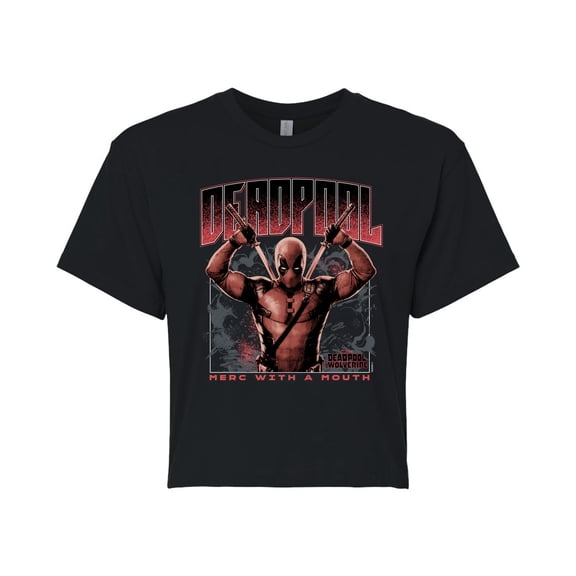 Marvel Deadpool & Wolverine - Merc With A Mouth - Juniors Cropped Graphic T-Shirt