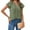 Army Green, variant on ALLLIST Short Sleeve Women's Tops Summer V Neck Blouse Plain Fashion Green Flounce Ladies Tops