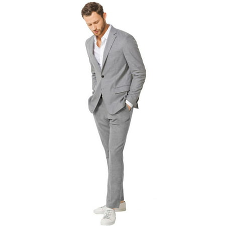 Slim Fit Grey Heather Flannel Two Button Sportcoat 42 Regular