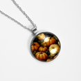 thumbnail image 4 of Thanksgiving Pumpkin Glass Circular Pendant Necklace - Women's Jewelry, 4 of 5