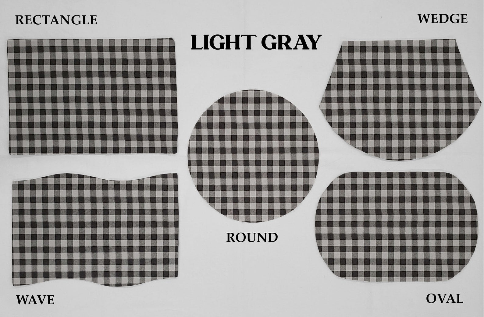Buffalo Check Plaid Placemats by Penny's Needful Things (Round - Set of 2) (Light Gray)