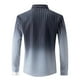thumbnail image 4 of Blusa y camisa de manga larga con cuello alto para hombre, estilo informal, a rayas, con cuello alto, tipo cárdigan, camisa con botones, blusa de poliéster para hombre, 4 of 9