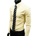 thumbnail image 6 of ZTGD Fashion Men Solid Color Long Sleeve Buttons Down Shirt Slim Formal Business Top, 6 of 8
