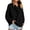 Black#1, variant on HAJWOH Sweatshirts for Women Quarter Button Down Henley Pullover Tops Casual Oversized Long Sleeve Sweatshirt 2025 Fall Lightweight Clothes Black L