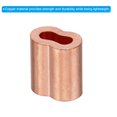 thumbnail image 4 of 3/32"/ 2.5mm Wire Rope Loop Sleeve Copper Double Ferrule Crimping Loop Sleeve, 5 Pack, 4 of 6