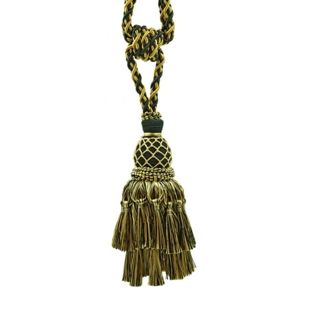 Magnificent Black Gold Large Curtain Drapery Tassel Tieback